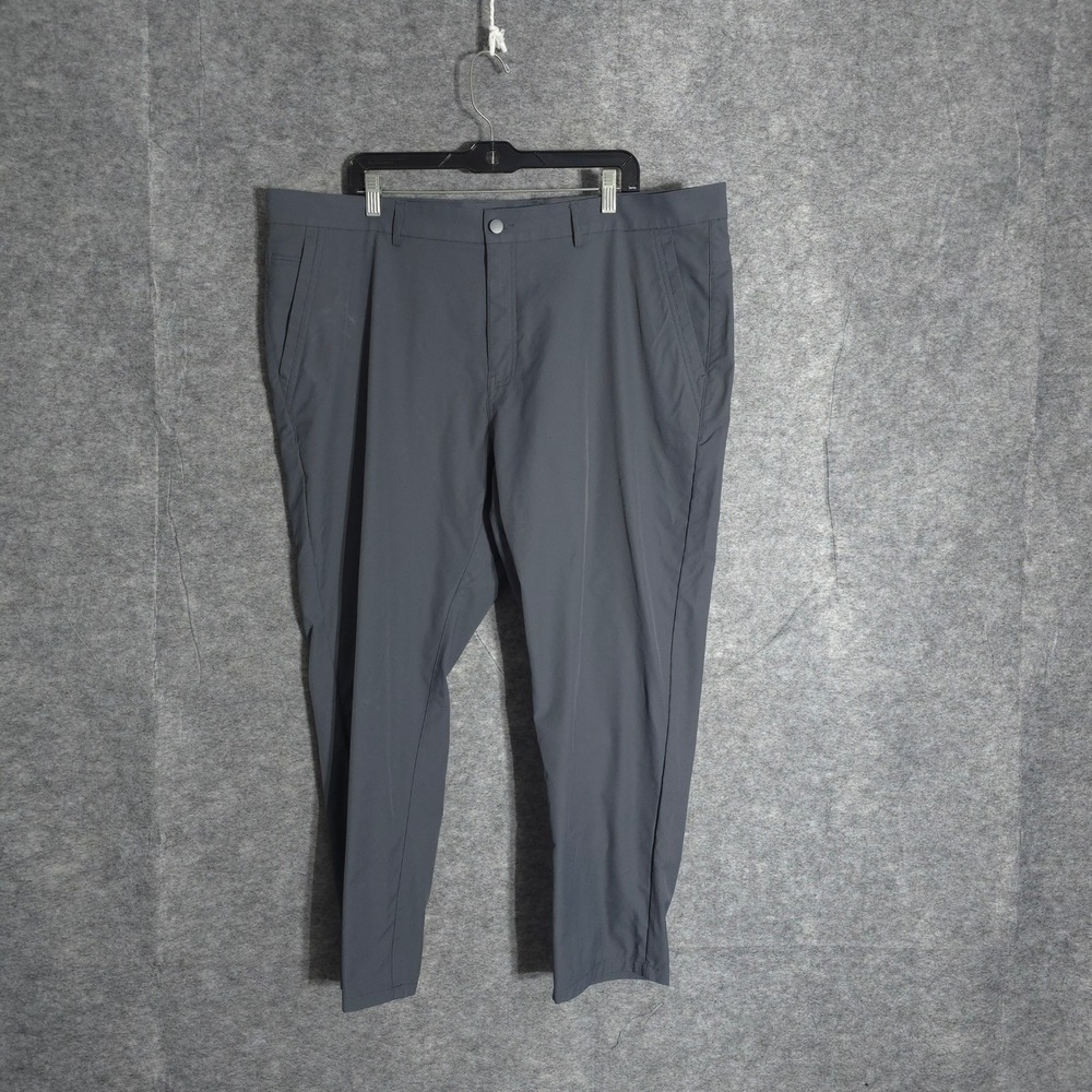 Marcus Pierce Pants Men 41x28 Gray Technical Trouser Polyester Flat Front Casual